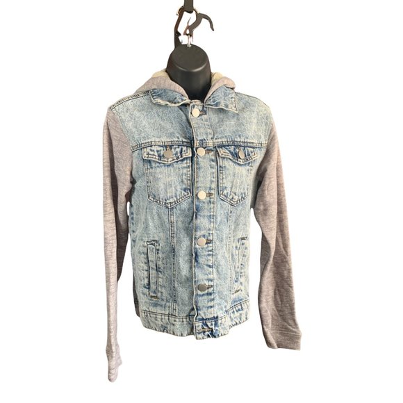 Original Use Other - Men's French Terry Trucker Denim Hoodie Jacket